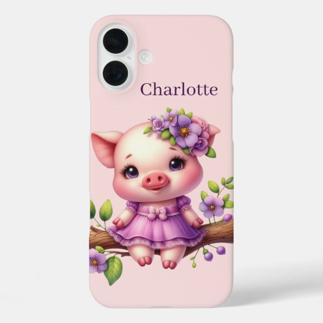 Fun pig lovers add your name  Case-Mate iPhone case (Back)