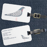 Fun Pigeon Luggage Tag<br><div class="desc">A fun pigeon. Perfect for bird fanciers, pigeon racers or anyone else who loves these characterful creatures. Original art by Nic Squirrell. Change the name and details to customise.</div>
