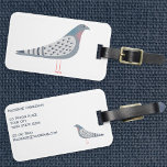 Fun Pigeon Luggage Tag<br><div class="desc">A fun pigeon. Perfect for bird fanciers,  pigeon racers or anyone else who loves these characterful creatures.  Original art by Nic Squirrell.  Change the name and details to customise.</div>