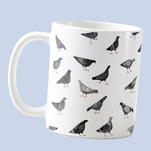Fun Pigeon Pattern Coffee Mug