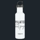 Fun Pilates First Champagne Later Fitness Workout  710 Ml Water Bottle<br><div class="desc">Fun Pilates First Champagne Later Fitness Workout water bottle for any Pilates lover, as a gift for a Pilates instructor or goodie bag for a Pilates event. Customised with name of choice on the back of the bottle - or delete the sample name and leave the back of the Pilates...</div>