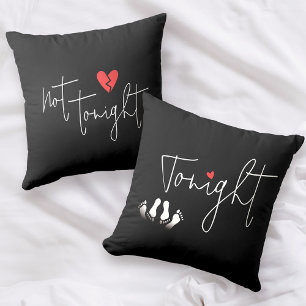 Fun Pillow Talk Tonight Not Tonight Black White