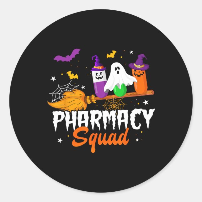 Fun Pills Pharmacy Squad Pharmacist Technician Hal Classic Round Sticker (Front)