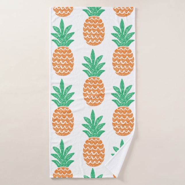 fun pineapple seamless pattern bath towel (Bath Towel)