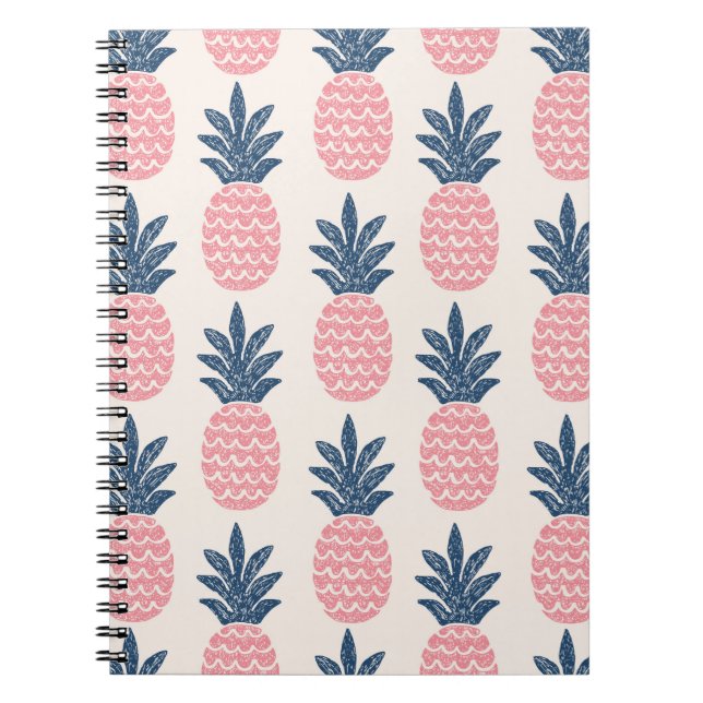 Fun pineapple seamless pattern notebook (Front)