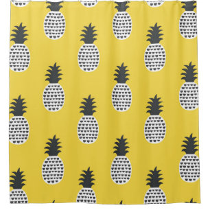 Fun pineapple seamless pattern shower curtain