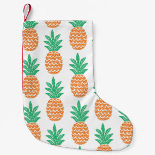 fun pineapple seamless pattern small christmas stocking