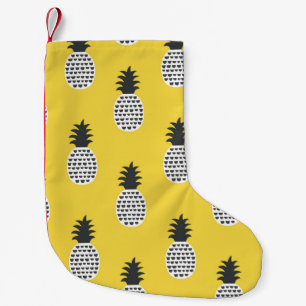 Fun pineapple seamless pattern small christmas stocking
