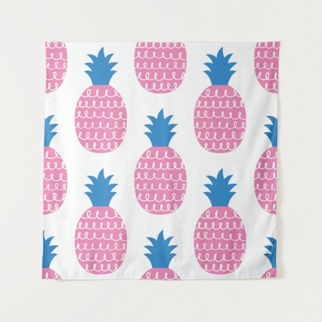 Fun pineapple seamless pattern vintage illustratio tapestry (Front)