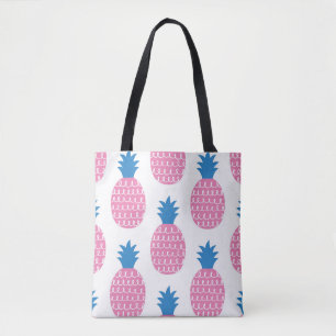 Fun pineapple seamless pattern vintage illustratio tote bag