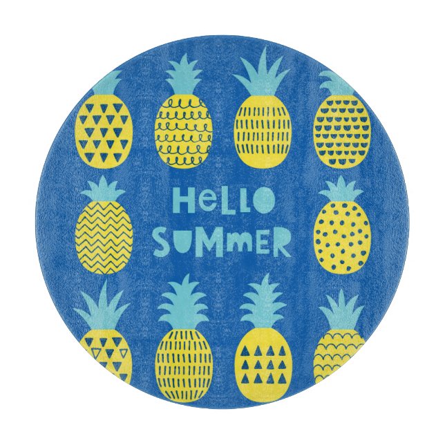 Fun Pineapple Vintage Card Design Cutting Board (Front)