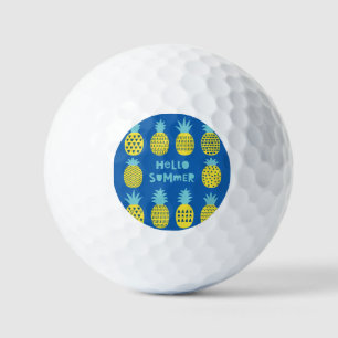 Fun Pineapple Vintage Card Design Golf Balls
