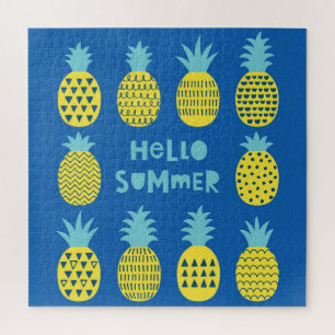 Fun Pineapple Vintage Card Design Jigsaw Puzzle