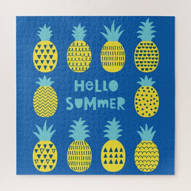 Fun Pineapple Vintage Card Design Jigsaw Puzzle (Vertical)
