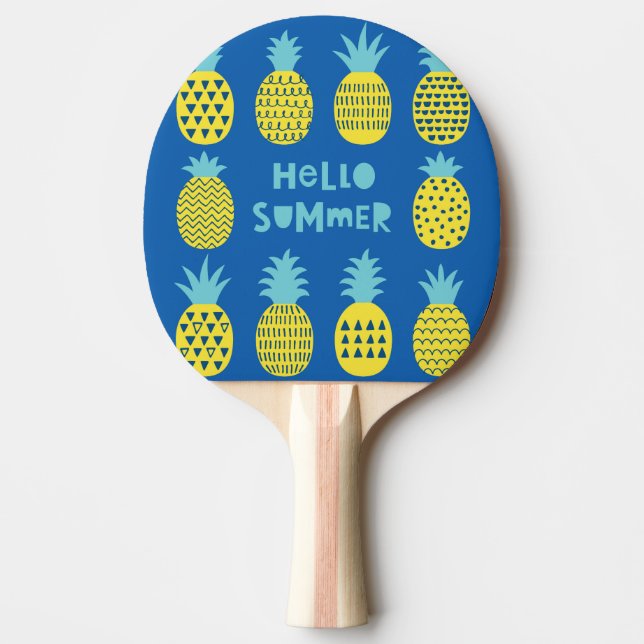 Fun Pineapple Vintage Card Design Ping Pong Paddle (Front)