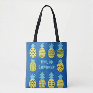 Fun Pineapple Vintage Card Design Tote Bag