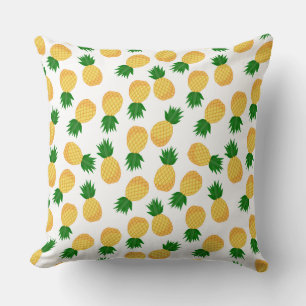 Fun Pineapple Yellow Green Fruit Pattern Design Cushion