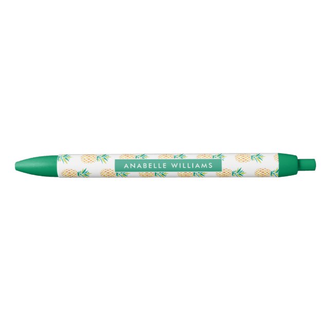 Fun Pineapples Pattern Black Ink Pen (Front)