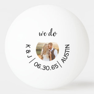 Fun Ping Pong Photo We Do Wedding Save the Date Ball