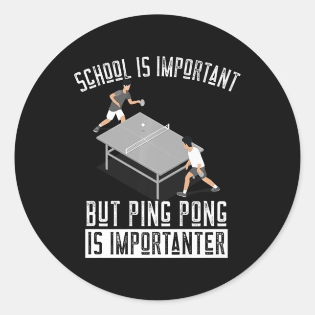 Fun Ping Pong Player Table Tennis Gift   Classic Round Sticker (Front)