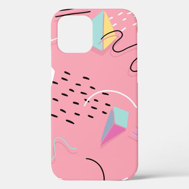 Fun Pink 1990s Throwback Graphics Case-Mate iPhone Case (Back)