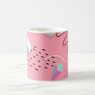 Fun Pink 1990s Throwback Graphics Coffee Mug