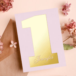 Fun Pink 1st Girl Modern Gold Pressed Birthday