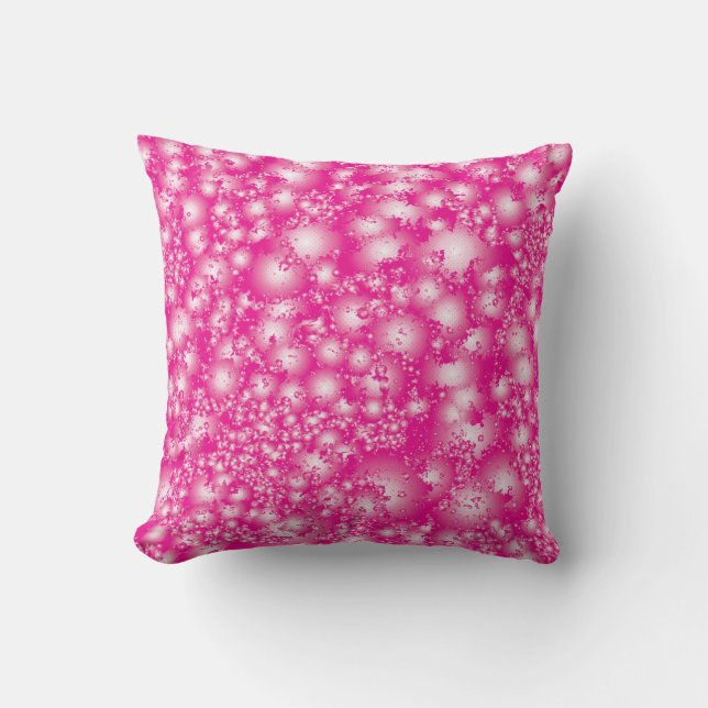 Fun PINK Abstract Ink Super Splash pattern Cushion (Front)