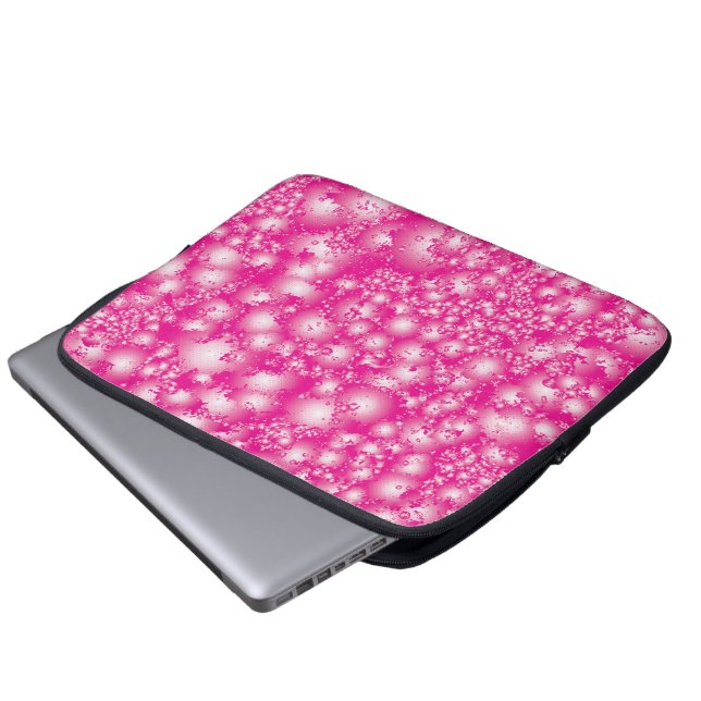Fun PINK Abstract Ink Super Splash pattern Laptop Sleeve (Front Bottom)