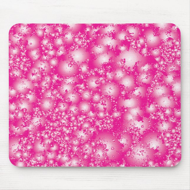 Fun PINK Abstract Ink Super Splash pattern Mouse Mat (Front)
