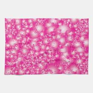 Fun PINK Abstract Ink Super Splash pattern Tea Towel