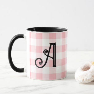 Fun Pink and Black Custom Monogrammed Mug