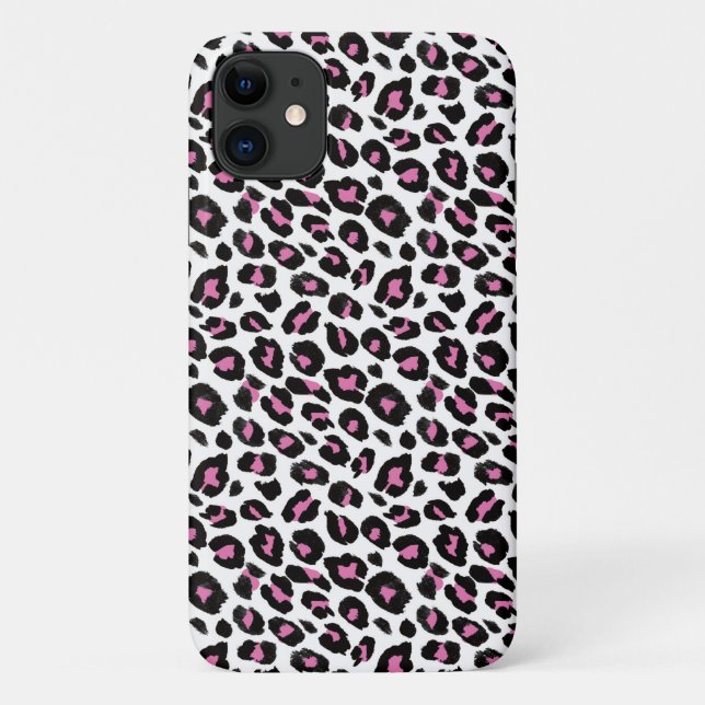 fun pink and black leopard print Case-Mate iPhone case (Back)