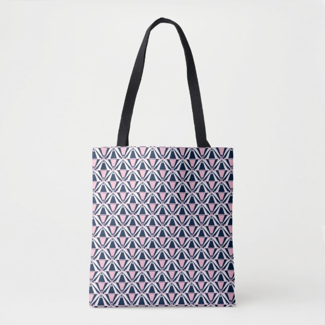 Fun Pink and Blue Pattern  Tote Bag (Front)