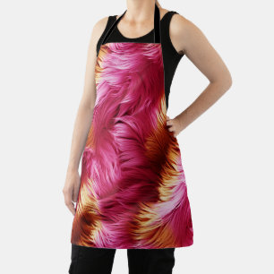 Fun Pink and Orange faux monster fur texture Apron