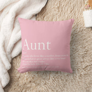 Fun Pink Aunt Definition Quote Cushion