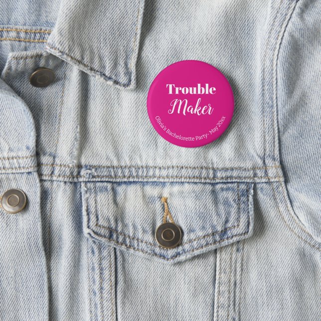 Fun Pink Bachelorette Party 6 Cm Round Badge (In Situ)