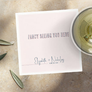 Fun Pink & Blue Wedding Napkins