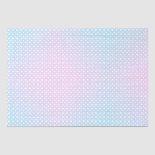 Fun Pink Blue White Hearts  Tissue Paper (Front)