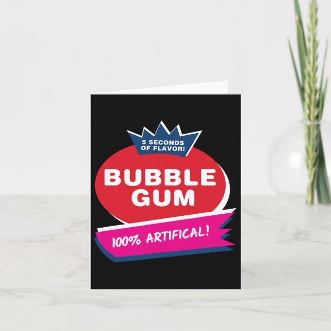 Fun Pink Bubble Gum Halloween Costume  Card (Front)