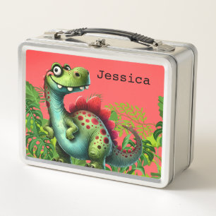 Fun Pink Dinosaur Child's Lunch Box