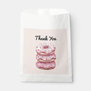 Fun Pink Donut Sprinkles Custom Thank You Favour Bags