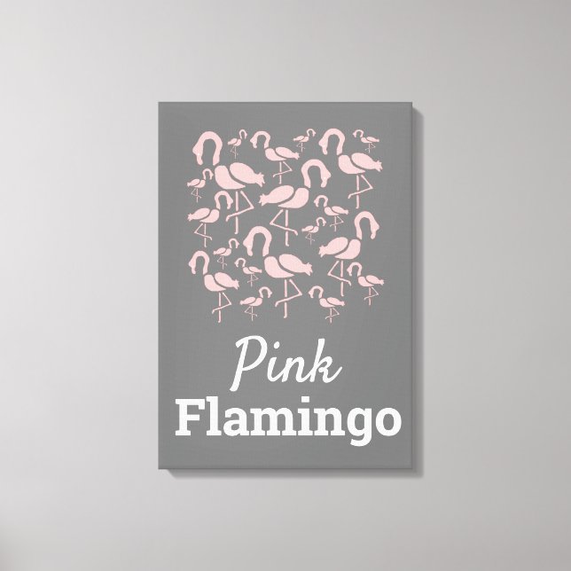 Fun Pink Flamingo bird art Canvas Print (Front)