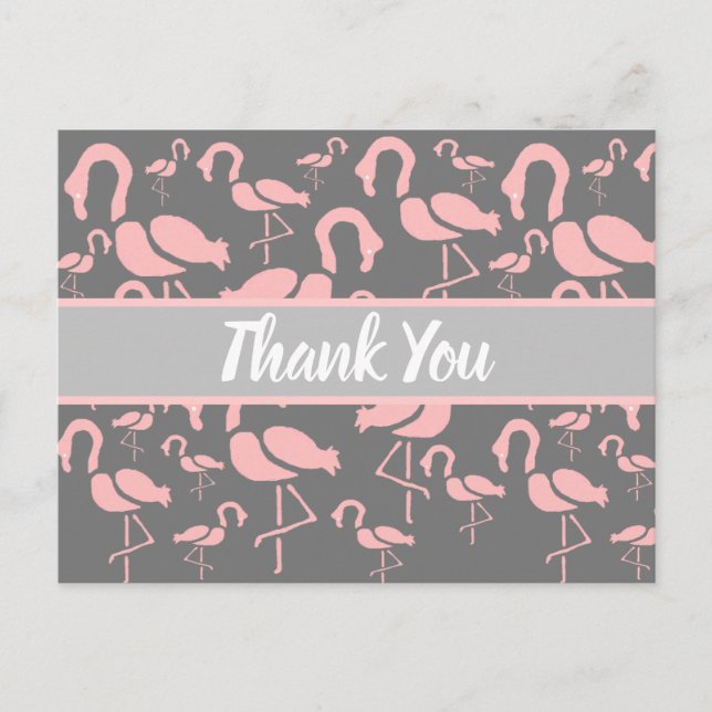 Fun Pink Flamingo bird art Postcard (Front)