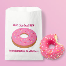 Fun Pink Frosted Ring Doughnut - 2 custom text li
