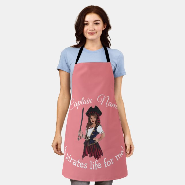 Fun Pink Girl Pirate   Apron (Worn)