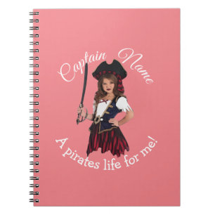 Fun Pink Girl Pirate Notebook