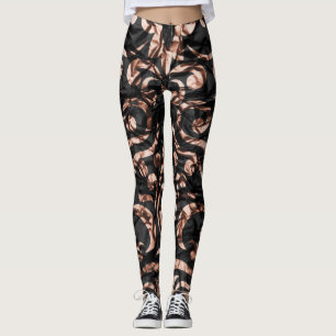 Fun Pink Gold and Black Modern Leggings