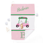 Fun Pink Golf Cart Monogram Name  