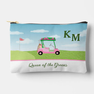 Fun Pink Golf Cart Scenic Personalised Name Access Accessory Pouch